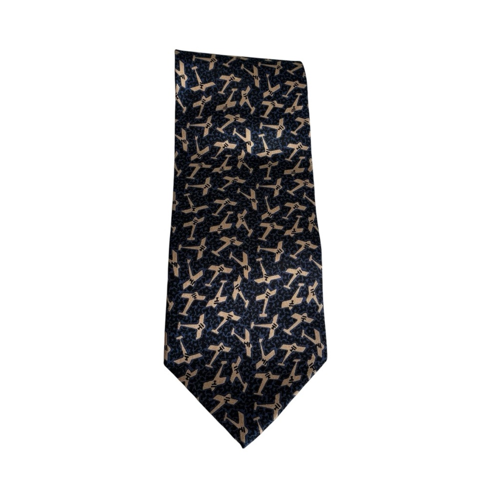 Guggenheim Museum // Airplane Motif 100% silk tie